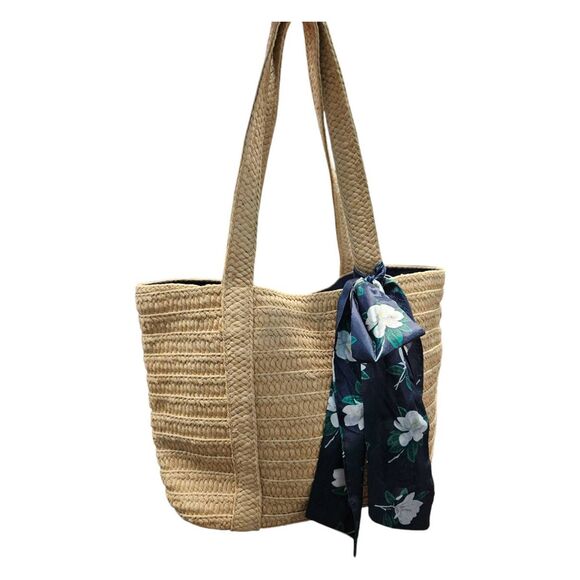 Draper James Tan Tote with Floral Scarf - Picture 1 of 11